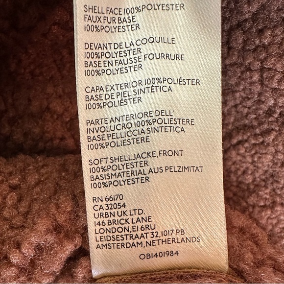 NWT Free People Diogo Oversized Colorblock Faux Sherpa Suede Brown Coat Jacket - Picture 8 of 12